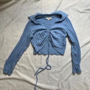 blue cropped sweater